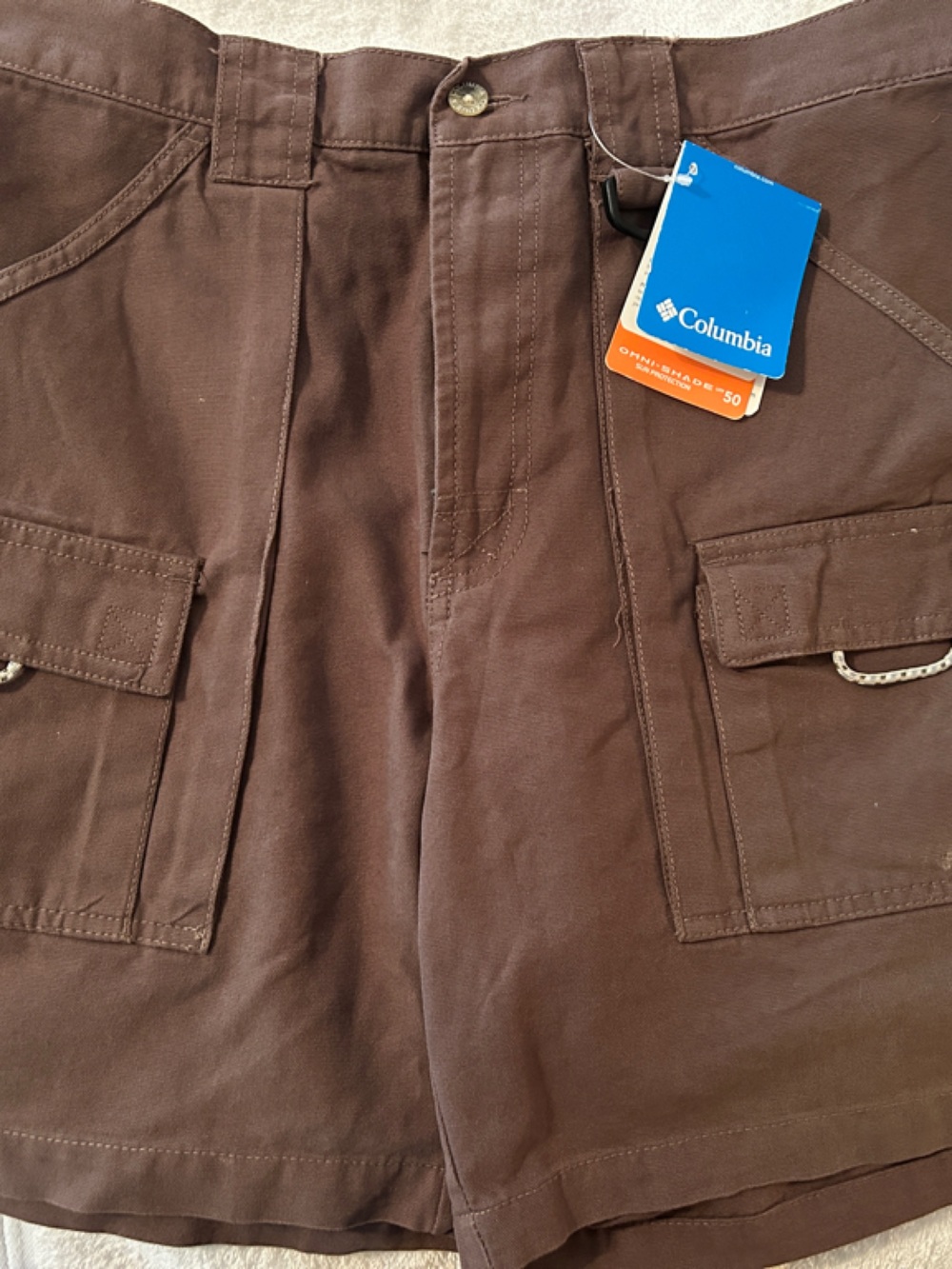 Columbia Men's Dark Brown Cargo Shorts with Utility Pockets